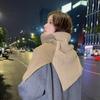Contrast Color High Collar Shawl Warm Neck Wraps Retro Shawl Wraps  Girl