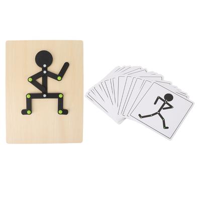 Деревянная игрушка Stickman свободно движущиеся конечности обучающая игрушка-головоломка Stick Man с 24 карточками