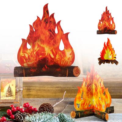 2/4 шт. 3D имитация костра – Безопасный искусственный декор с пламенем для кемпинга в помещении, девичников, фотосессий и школьных мероприятий
