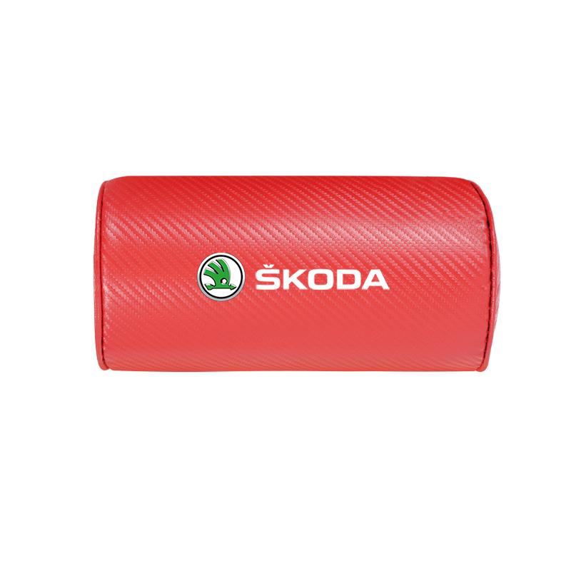 HIAQ2 Carbon Fibre Pattern Car Seat Headrest Neck Pillow For Skoda Octavia Superb Rapid Kodiaq Kamiq Vision RS Yeti Karoq Fabia Enyaq