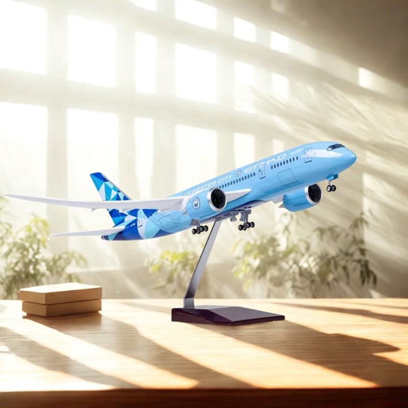 43СМ 1/130 Модель самолета B787 Dreamliner Авиакомпания Etihad Модель самолета Легкий самолет Подарки для взрослых Дисплей Домашний декор Аксессуары