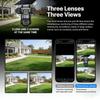 360° Panoramic 3-Lens Wireless Solar Camera with AI and 3-Screen Monitoring