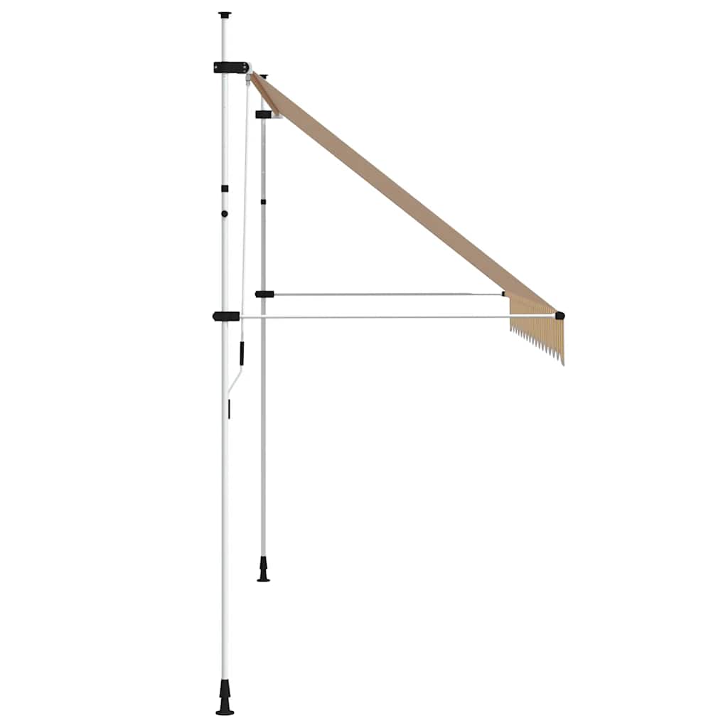 Manual Retractable Awning 350 cm Orange White Striped