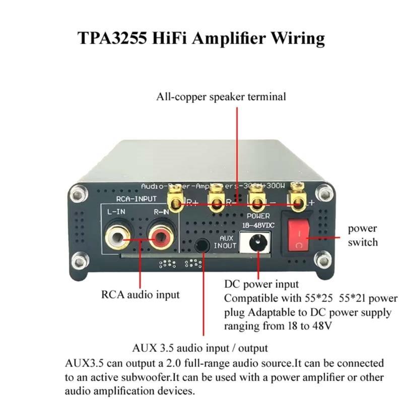 TPA3255 Усилитель мощности Двухканальный 300 Вт + 300 Вт HIFI Цифровой Стерео Звуковой Усилитель Домашний Автомобильный Радио Микрофон
