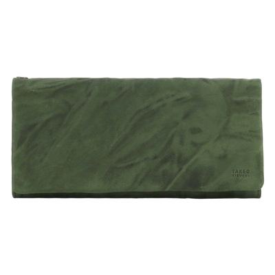 Длинный кошелек из натуральной кожи Oyster Limited Color Cover большой емкости 720626 Овчина Кожа Зеленый [Takeokikuchi] Мужской [Limited Color]