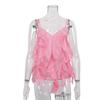 Summer women's clothing design ruffle edge sling vest new simple fashion casual versatile V-neck top
