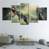 Настенное искусство, 5 панелей, модульная картина, картина, украшение для дома, современный HD принт, холст с динозавром, картина с лесом, декор комнаты, без рамки