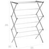 Basic Folding Clothes Drying Rack, Chrome Alloy Steel, 36.8 x 74.9 x 106.1cm (L x W x H)