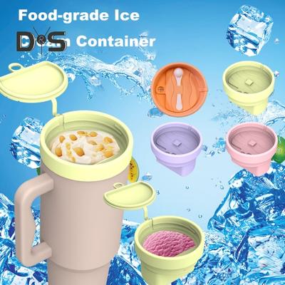 Силиконовый стаканчик для мороженого для стакана 40 унций, многоразовая инновационная чаша для мороженого, премиальный силиконовый контейнер для игр, фильмов и путешествий