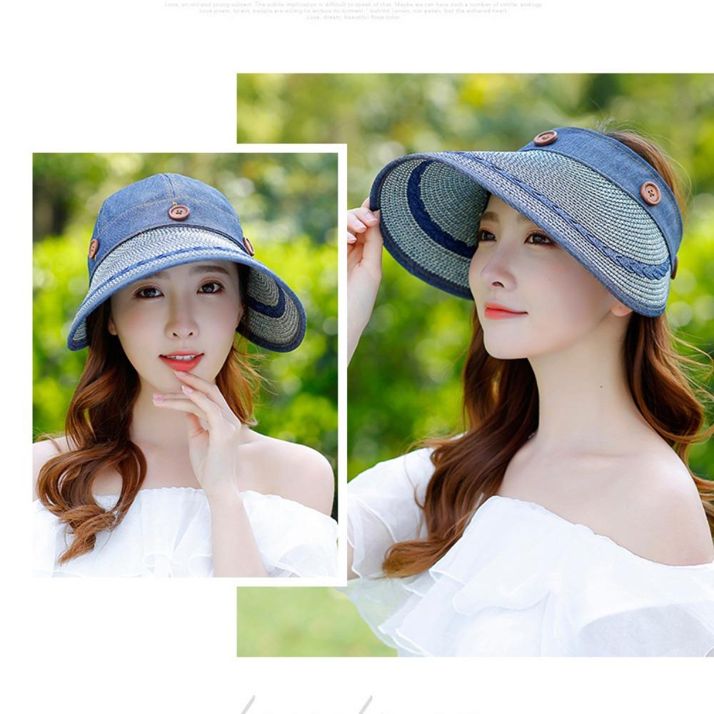 Floppy Dual-purpose Empty Top Hat Straw Beach Face Shade Hat Fashion Women's Sun Hat Women
