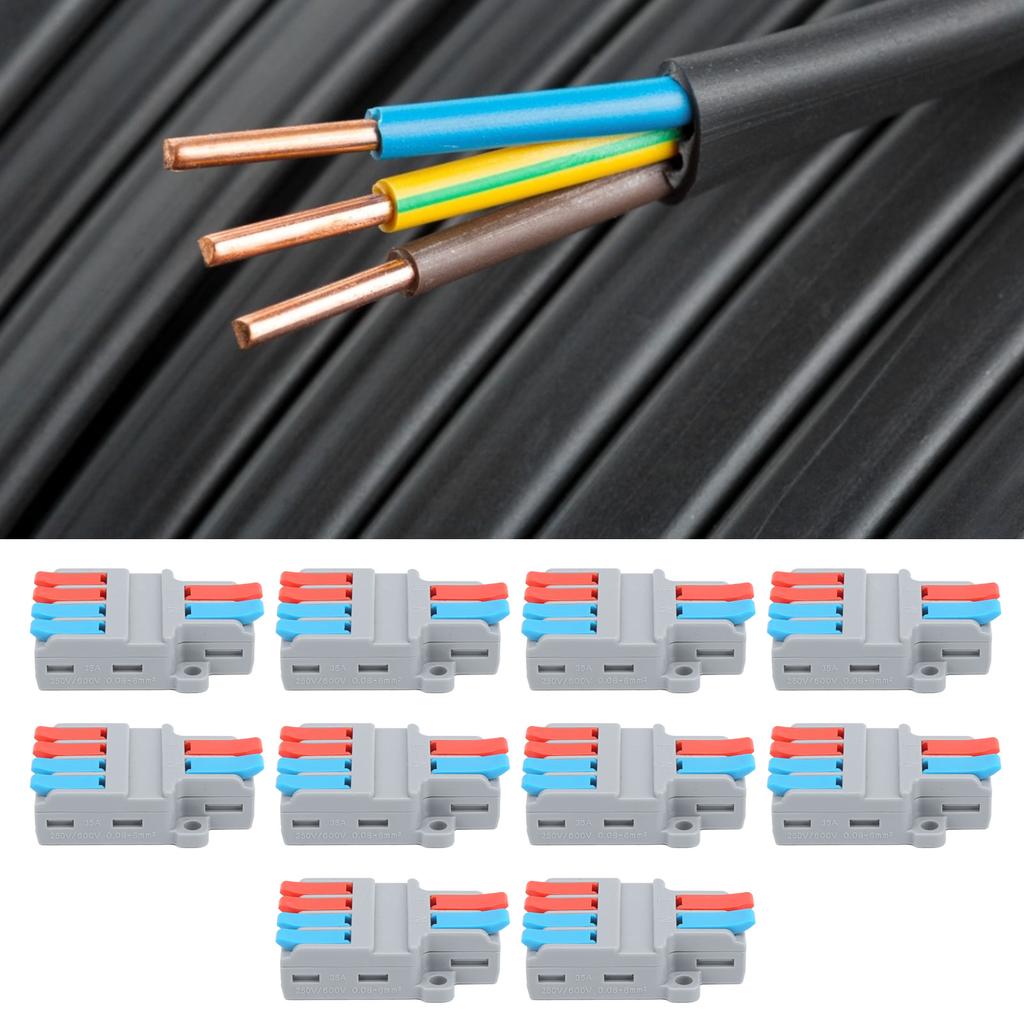 10Pcs Cable Connector Terminal Multi Function 2 In 4 Out Quick Wiring Connection LT-624