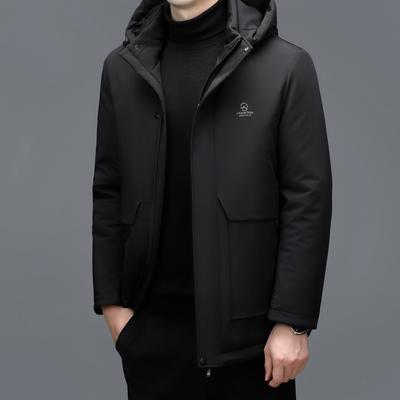 Пуховик мужской средней и длинной длины, зимняя новая, для мужчин среднего и пожилого возраста, повседневная утепленная мужская одежда, куртка для мужчин среднего возраста с подкладкой