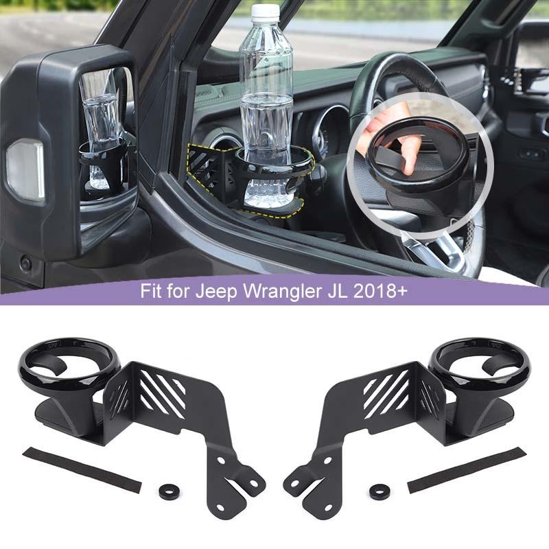 Front Door Water Cup Bracket Holder Rack Support Stand For Jeep Wrangler JL For JT Gladiator 2018 Up Car Interior Acessories