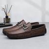 Handmade Genuine Leather Men Casual Shoes Comfortable Slip On Loafers Man Slip On Flats Moccasins Walking Shoes Soft Moccasins