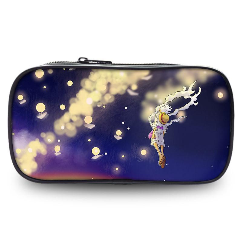 Stylish One Piece Student Pencil Case With Luffy And Zoro Skill Print Oxford Material