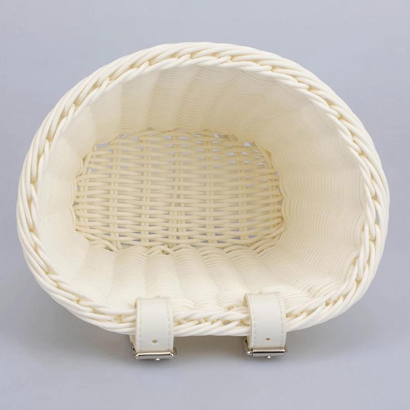 Съемная корзина для велосипеда, корзина для велосипеда из искусственного ротанга, сумка для хранения на переднем руле, рюкзак для велосипедных принадлежностей