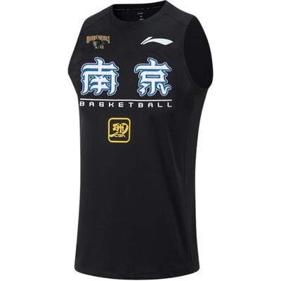 Li Ning Серия CBA 24 Сезон Команда Нанкина Удобная Повседневная Простая Майка для баскетбола без рукавов Мужская майка Черный AVSU821-2