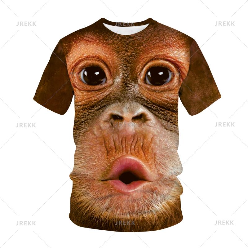 Funny Monkey Gorilla Graphic T Shirt 3D Print Streetwear Tee Men Women Fashion Tops Hip Hop Tshirt Kids Boys Kawaii Y2k Clothing