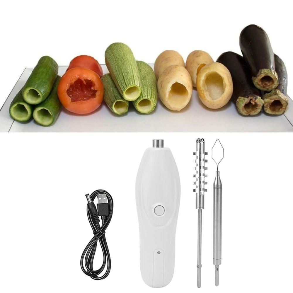 Stainless Steel Electric Vegetable Core Digger Replaceable Head Electric Fruit Corer Restaurant