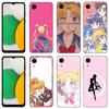 Аниме Сейлор Мун черный силиконовый чехол для телефона Samsung Galaxy A01 A03 Core A04 E A02 A05 A10 A20 A21 A30 A50 S A6 A8 + A7 2018