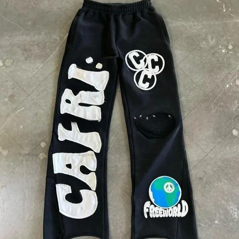 Брюки Хай-стрит Гочао Хай-стрит инс Бренд Прилив Мужские Свободные Повседневные Прямые Американские Брюки с Принтом