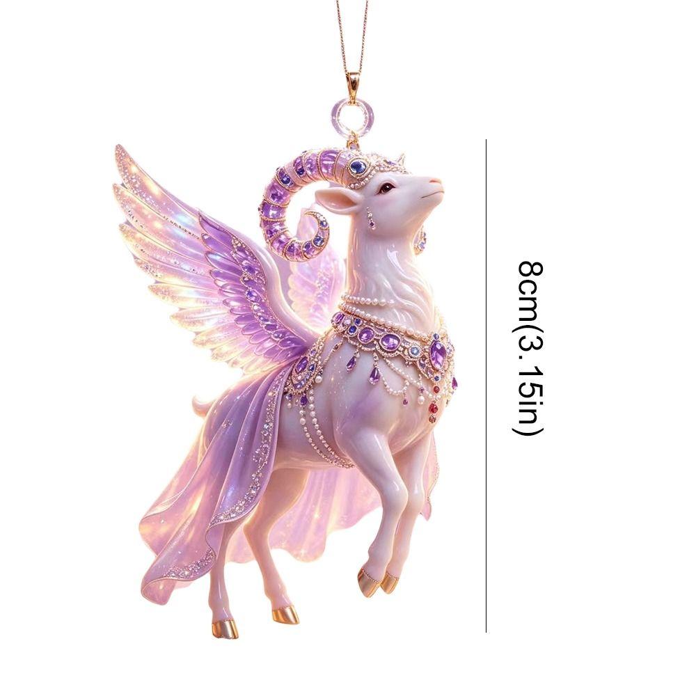 5Pcs 2D Flat Goat Hanging Ornament Shining Goat Bag Charm Gifts Goat Pendant Festive Occasions