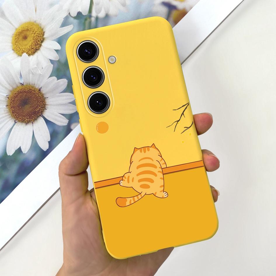 Чехол для Samsung Galaxy S24 Plus Милый Желтый Утенок Астронавт Матовый Силиконовый Мягкий Чехол для Samsung S 24 S24 Ultra S24+ 5G Funda