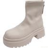 Autumn Winter Women's Retro Versatile Shoes Fashion Zip Thick Heel Shoes Women Comfort Ankle Booties Casual Ladies Footwear