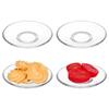 4 Pcs Glass Saucer Household Tea Plates Saucers Round Snack Clear Coffee Espresso Cups Mugs