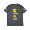 Парные Оверсайз Футболки Ferrari F1 Racing Классический Принт Логотипа Спонсора Короткий Рукав Мотоспорт Повседневная Уличная Одежда