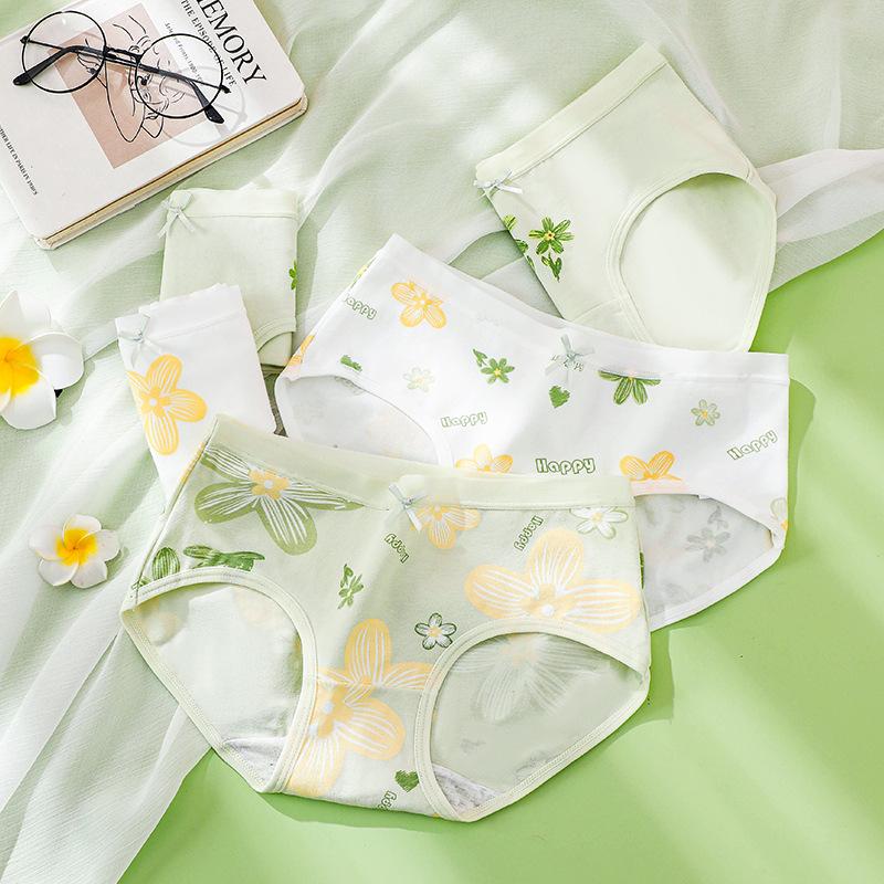 5 шт./компл., хлопковые женские трусики, дышащее нижнее белье, милые трусы с принтом для девочек, нижнее белье с низкой талией