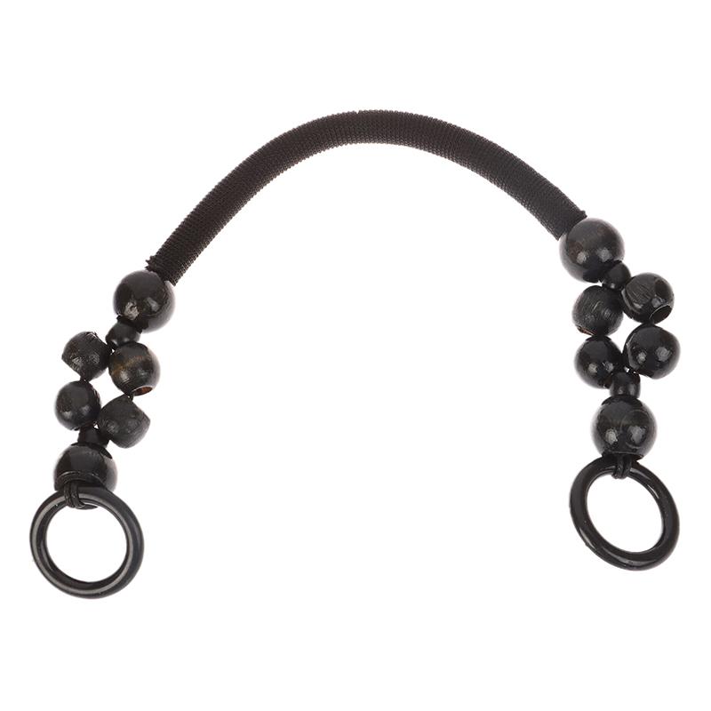 Women Wooden Bead Rope Bag Strap Wooden Handle Rope Beads Handbag Shoulder Belt Diy Replacement Bag Accessories