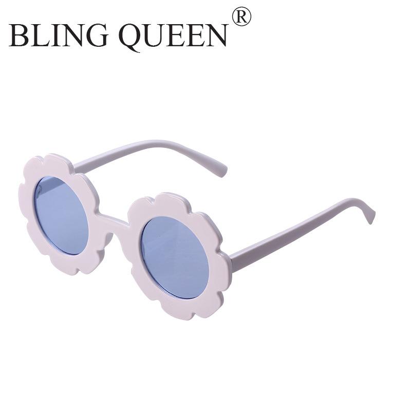 Модные милые детские солнцезащитные очки с подсолнухом, детские очки, удобные цветочные очки B104