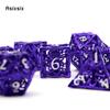 7 Pcs Purple White Squid Metal Dice Hollow Metal Polyhedral Dice Set Suitable for Role-Playing RPG  Board Game Card Game