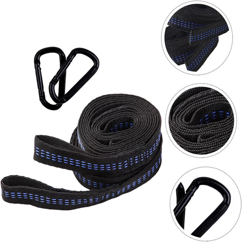 High Quality Bearing Capacity Hammock Straps Breaking Strength Polyester Hammocks Belt Rope 5 Rings For Outdoor Hanging Beds
