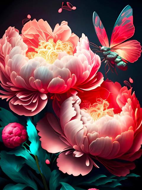 5D Алмазная мозаика Пион Красный Картина Стразы Вышивка Цветок Полный Квадрат Круглый Наборы Живопись Новое Поступление Настенное Искусство