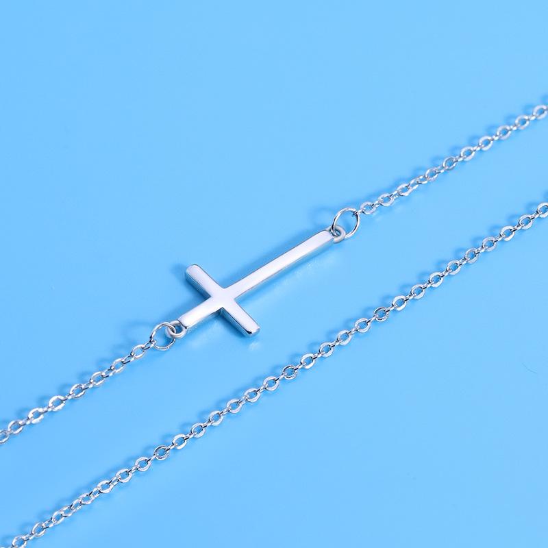 Ожерелье-крест для женщин, новый стиль, простая цепочка на ключицу, модная универсальная подвеска