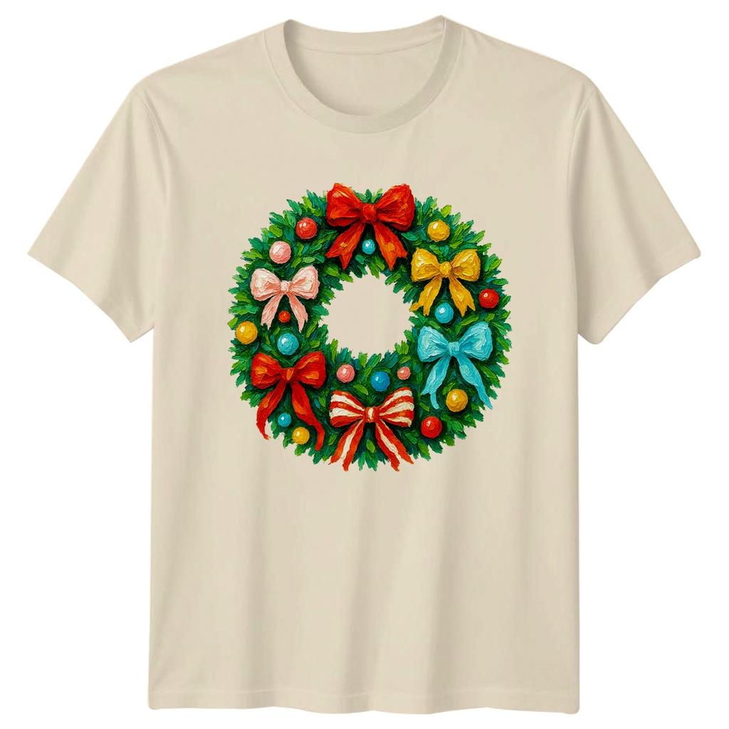 Christmas Wreath Holiday Unisexs TShirt Unisexs Tee Graphic Unisex Top