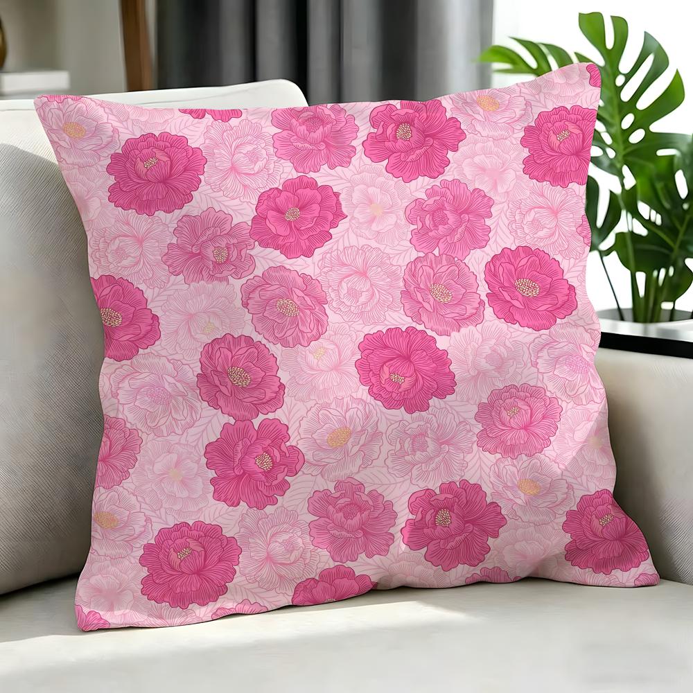 Art PPeony Pattern Cushion Cover Cushion Cover Set Pcs x x x Pillowcase Decorative Sofa Home Decor
