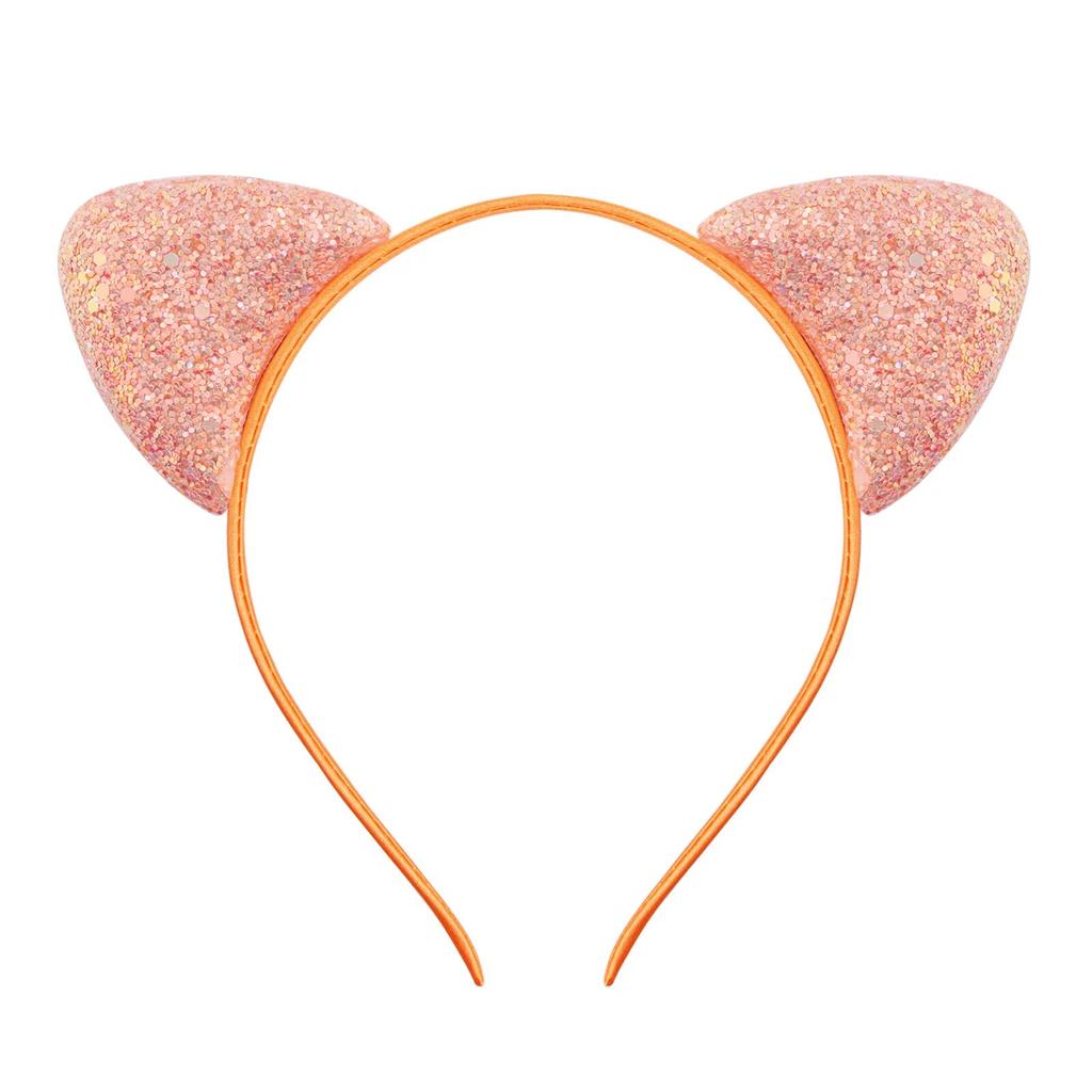 Glitter Cute Cat Ears Headband Kitty Headband Women Girls Kids Sparkly Hair Metal Hoop Shiny Hair Bands Hair Accessories