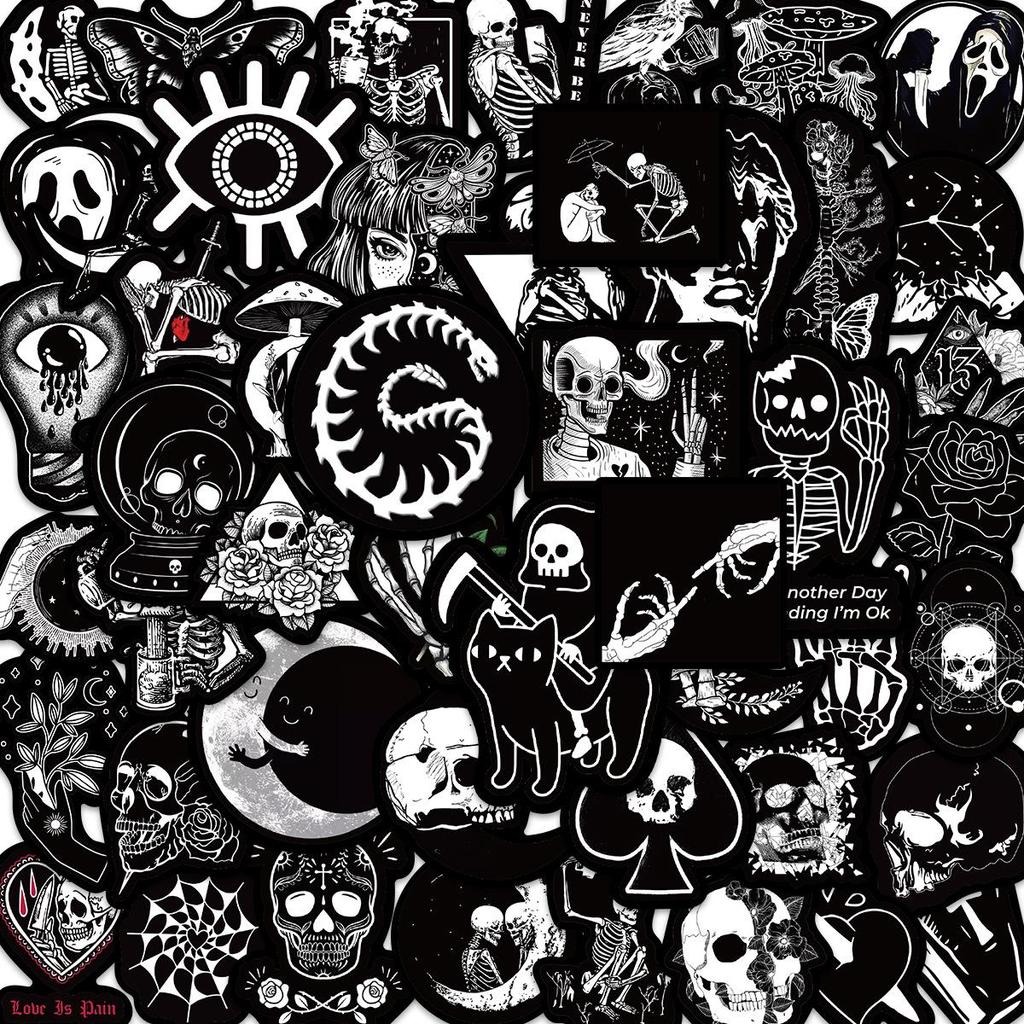 50PCS Gothic Stickers for Hydro Flask Vinyl Waterproof Stickers for Laptop,Skateboard,Water Bottles,Computer,Phone