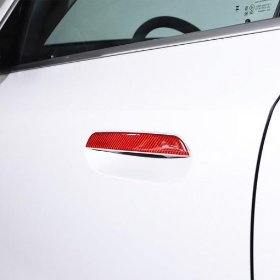 Red Carbon fiber Exterior Door Handle Cover Trim Sticker For BMW X1 U11 -24