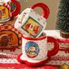 Рождественские подарки, мультяшные керамические кружки, винтажные изысканные пары, кофейные чашки, бытовые чашки для завтрака и молока