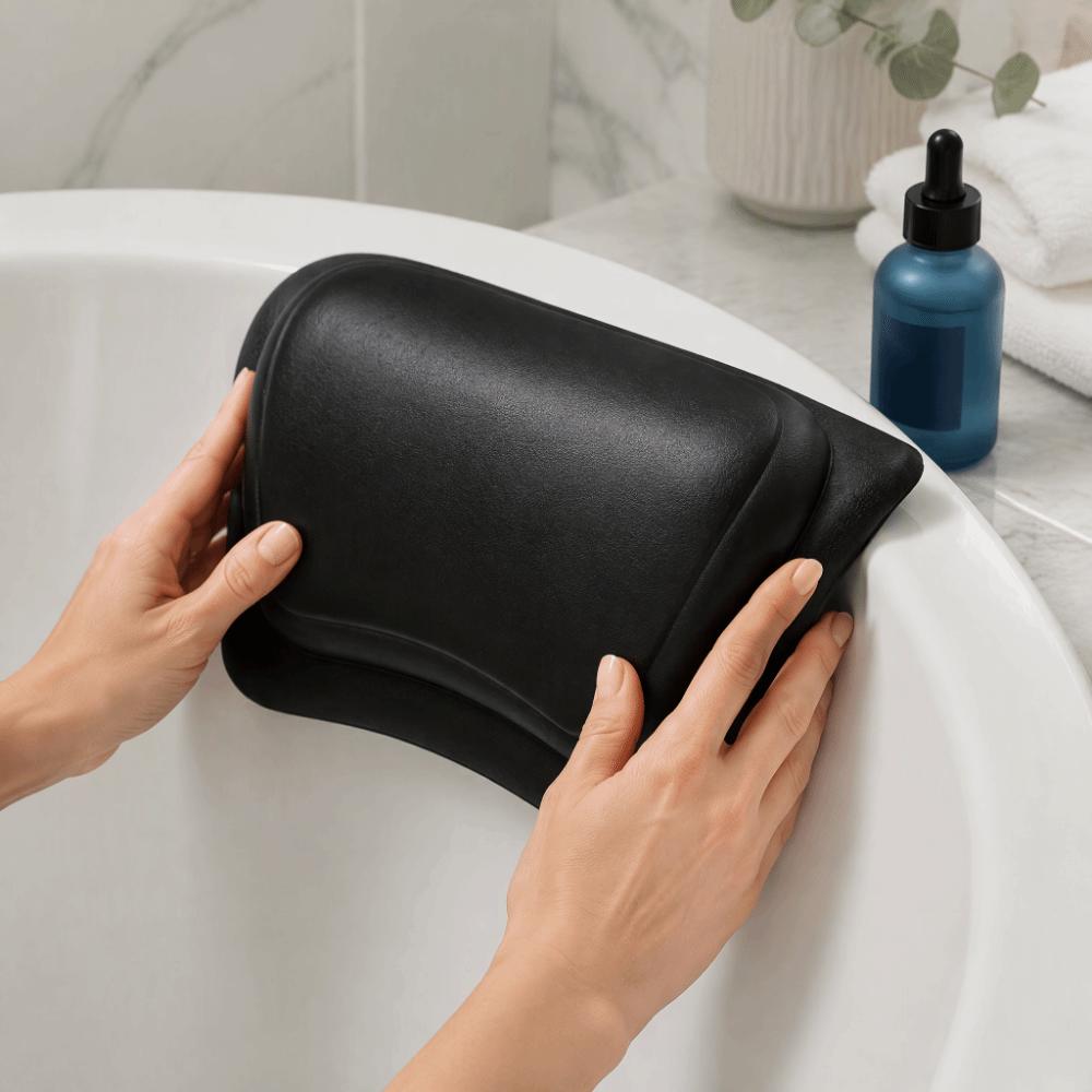 PU Bath Pillow With Suction Cups Neck Rest Pillow Comfortable Bath Cushion Bathtub Use