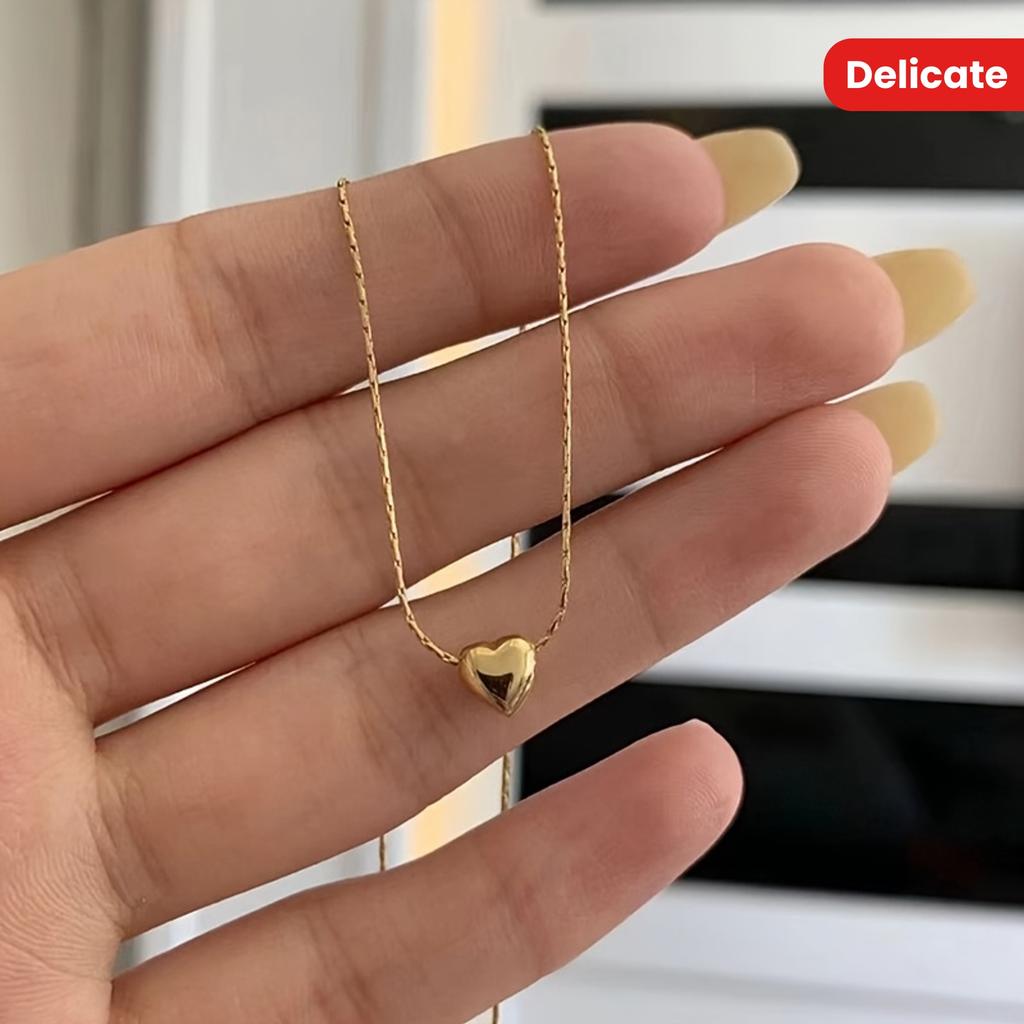 1 шт. милое ожерелье-подвеска в форме с блестящей поверхностью подвески в виде сердца, ожерелье с сердцем, изысканная матовая отделка, женское украшение в стиле ретро, идеально