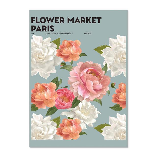 Абстрактные Цветы Рынок Винтаж Акварель Настенная Живопись Холст Картина Скандинавские Плакаты И Принты Настенные Картины Для Декора Гостиной Без Рамки