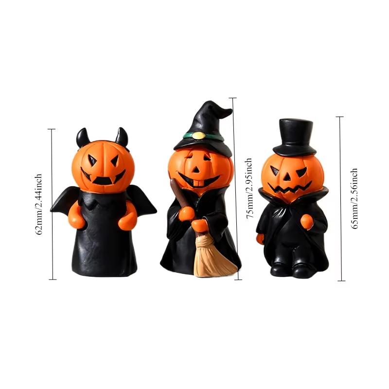 Halloween Fun Pumpkin Festival Party Home Desktop Atmosphere Decoration Ghost Witch Doll Festival Ghost Doll Mini Resin Ornament