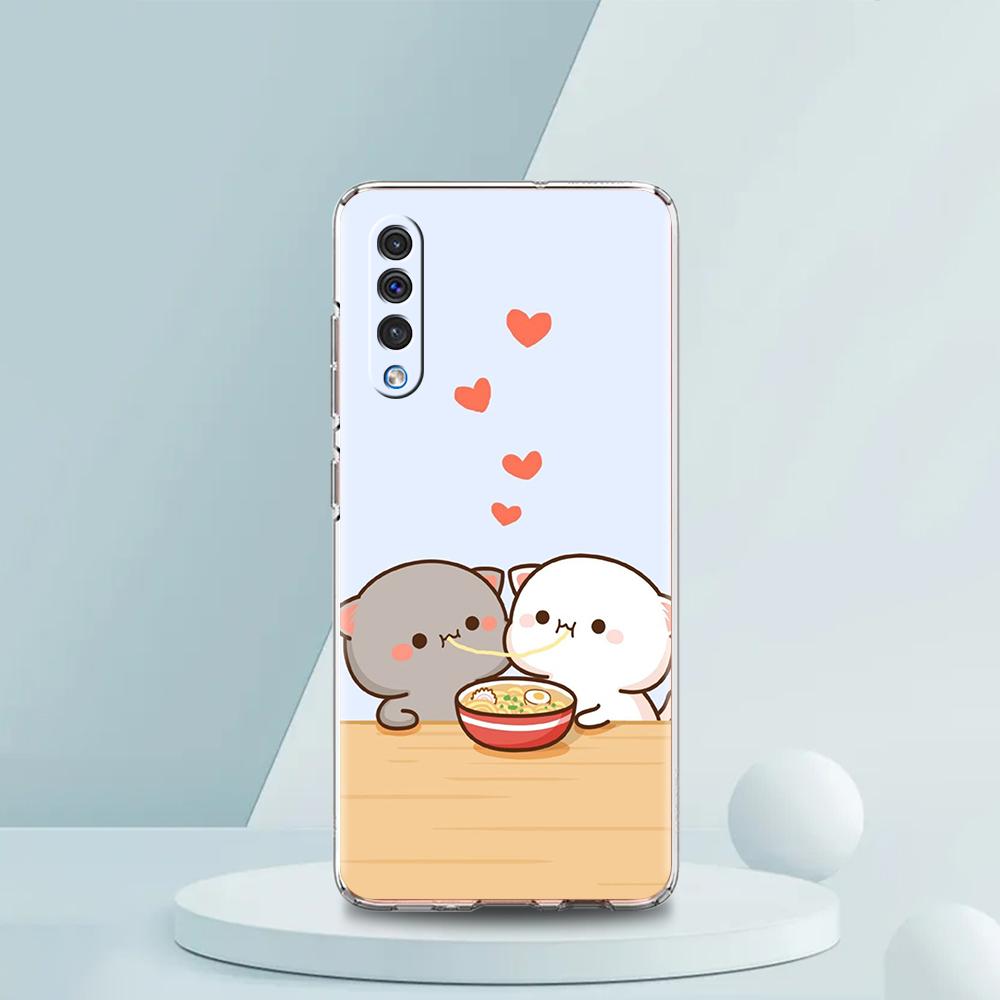 Милый Мультяшный Кот Пара Чехол Для Samsung A16 A14 A12 A22 A32 5G A34 A42 A52 A54 A50 A70 A72 A30 A40 A20E A10S A20S A02S A04S A06