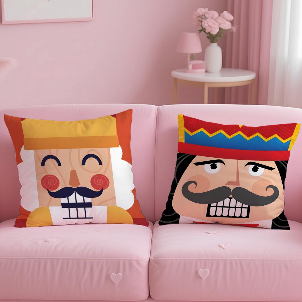 classic doll Nutcracker Doll Cushion Cover Soft EasyWash Pillow Case Versatile for Couch Bed Travel and Office