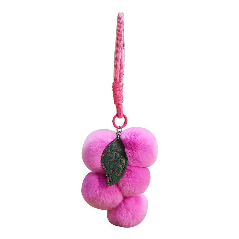Grape Shaped Cartoon Plush Keychain Pendant Doll Toy For Bag Accessory Gift